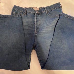 Everlane High Rise Slim Straight Button Fly Cigarette Jeans Sz 33 Ankle